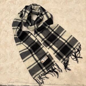 Royal Rossi Cashmere Plaid Fringe Scarf 78” X 8”